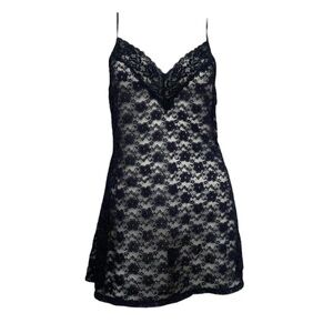 Black‎ floral lace slip